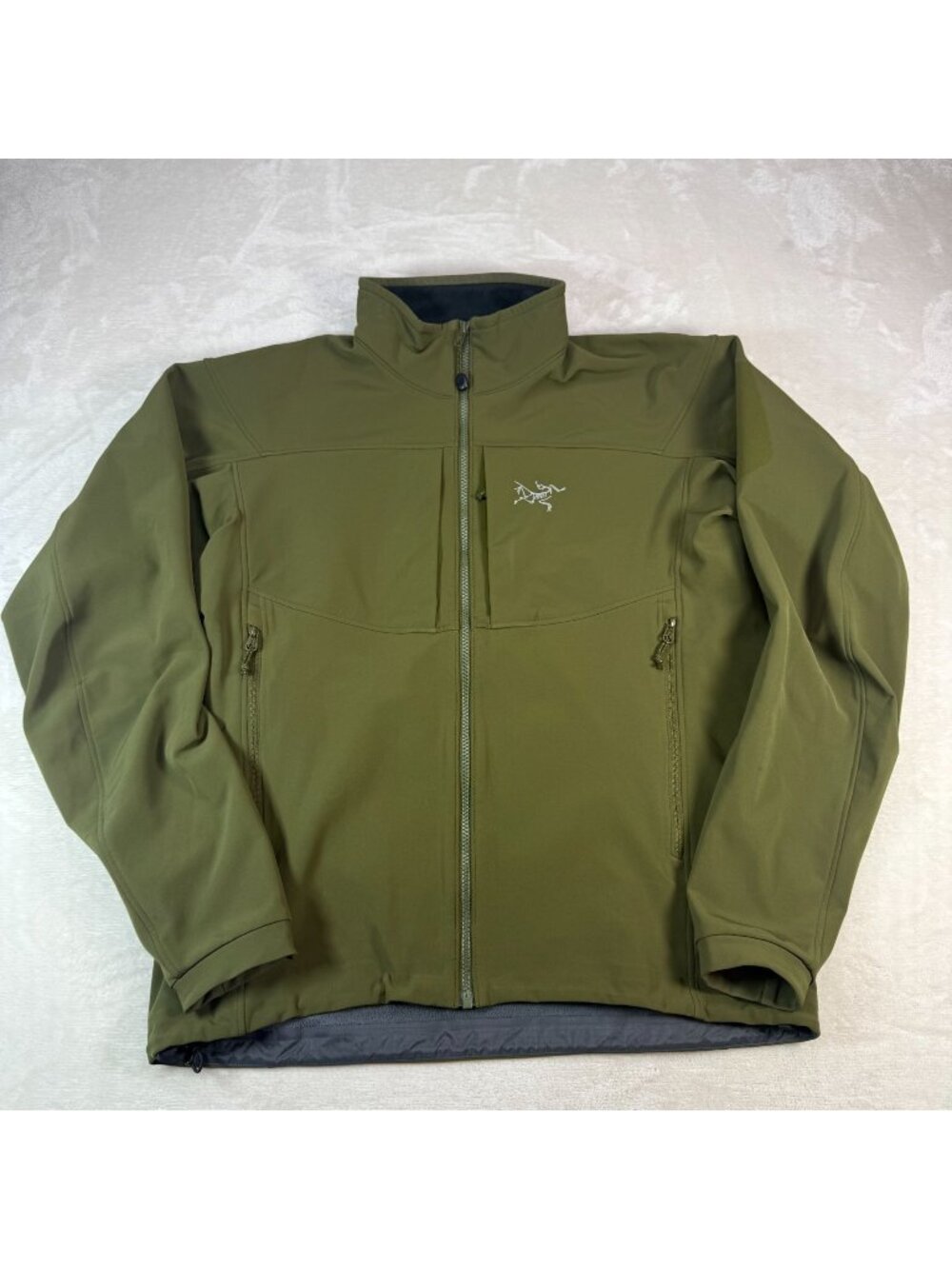 Arcteryx Gamma MX Mens Large Jacket Green Softshell Fleece Lined Full Zip
